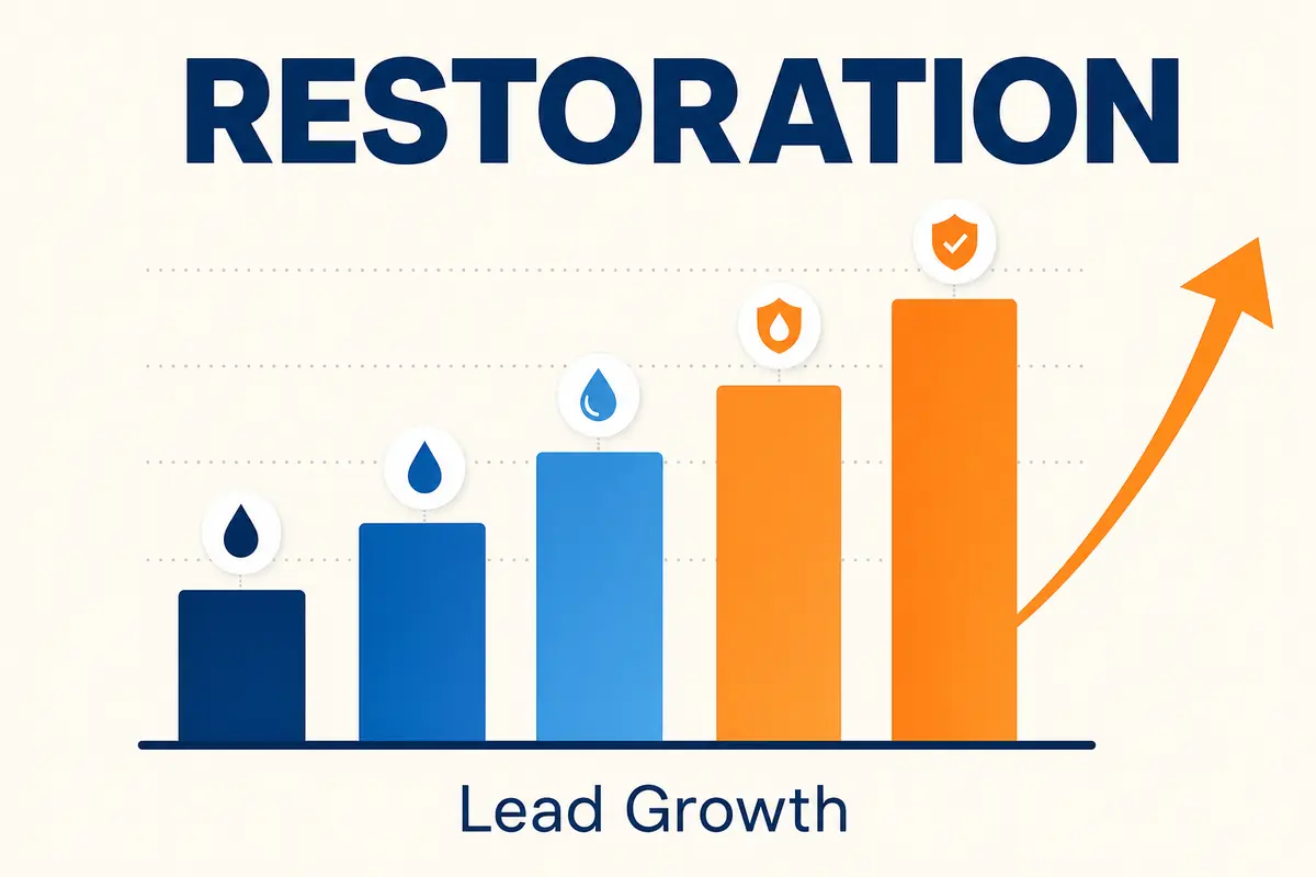 Restoration company lead growth results showing monthly performance improvement