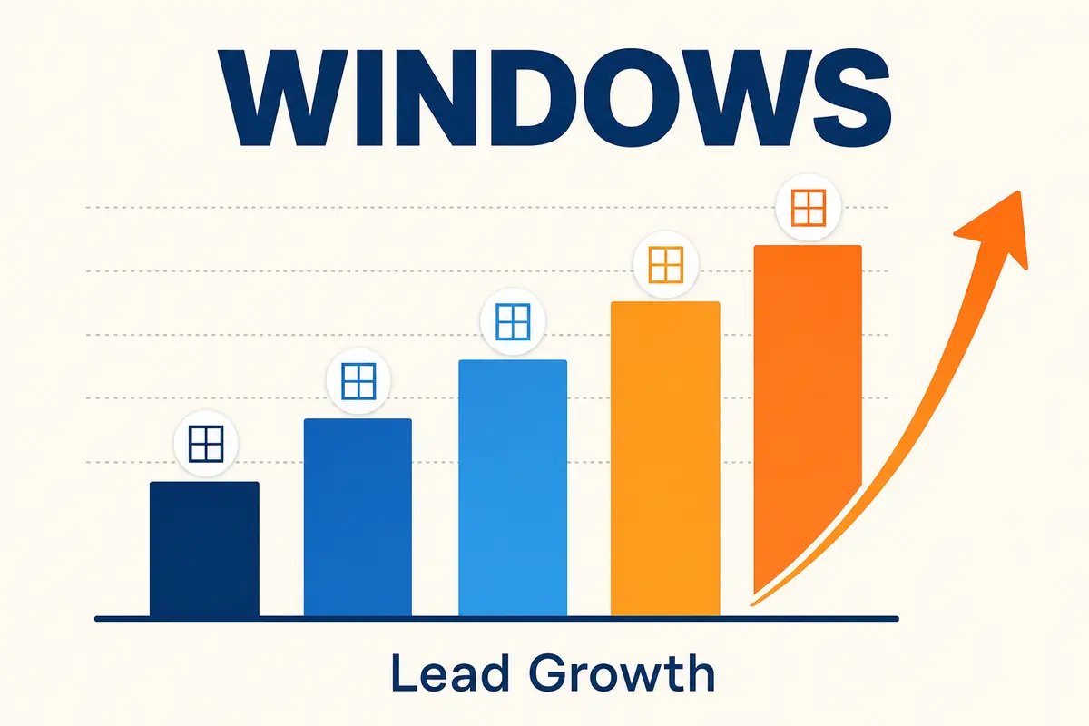 Window replacement company lead growth results showing monthly performance improvement
